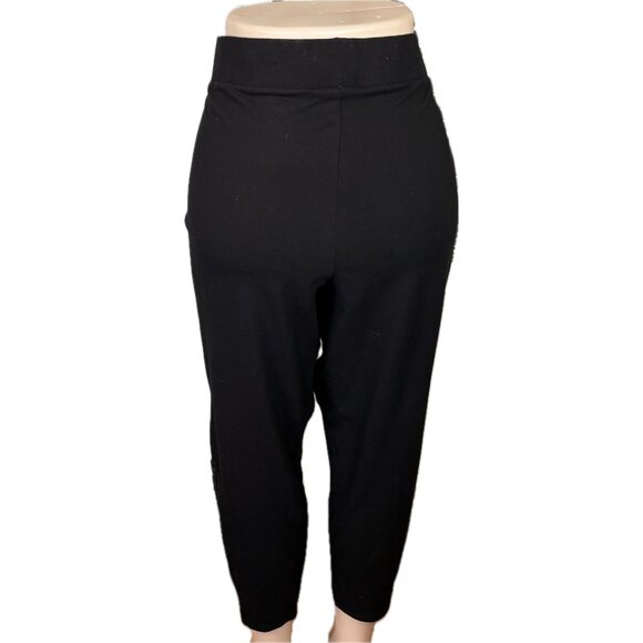 Torrid +4 Black High Waisted Faux Leather Striped Detail Tapered Leg Leggings - Picture 4 of 5